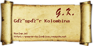 Gáspár Kolombina névjegykártya